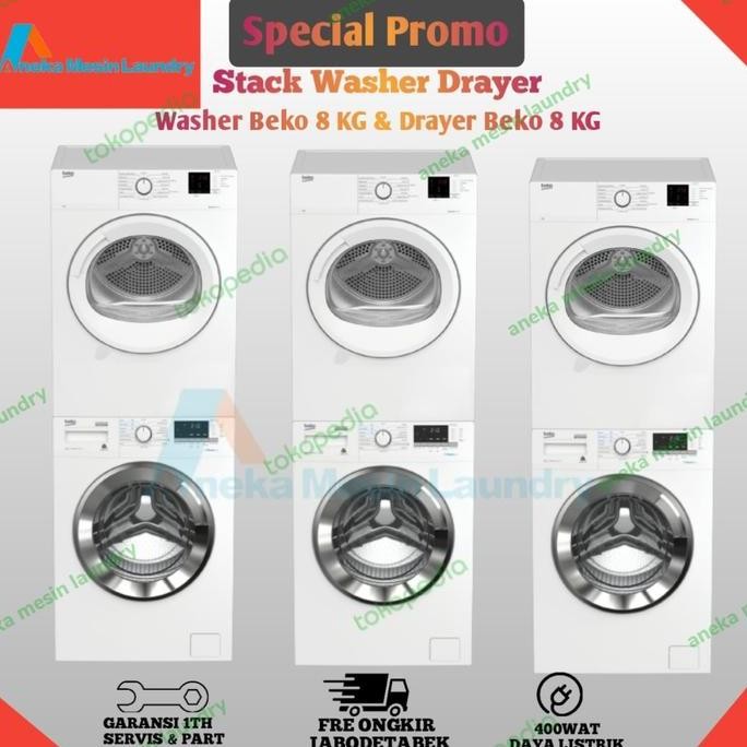 Stacked washer dryer Beko