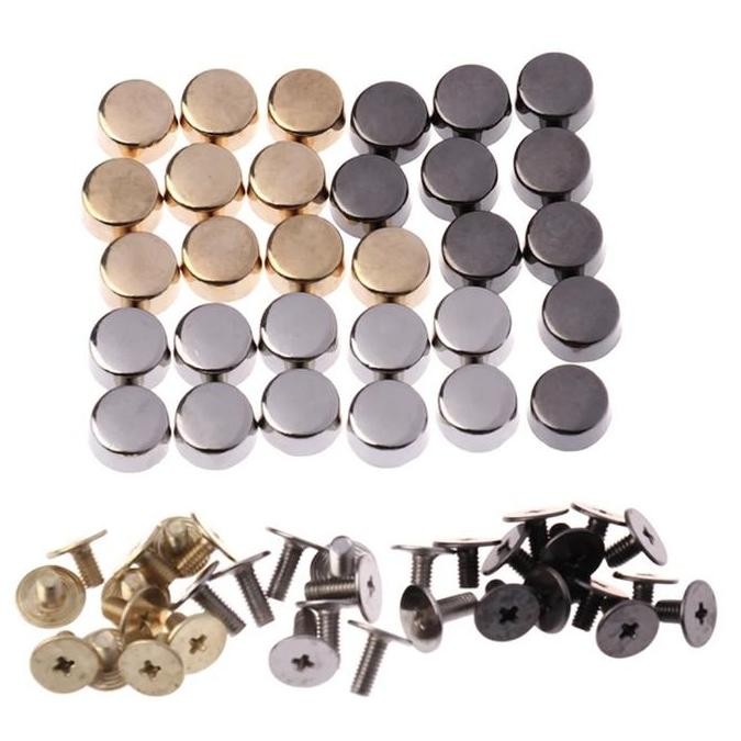 @#@#@#] Kaki Tas Baut 1cm Flat Anti Karat Button Studs Rivet