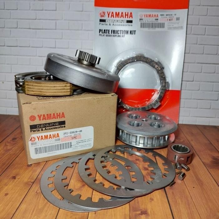 Paketan Kopling Kaki 4 Kampas Kopling Plus Pelat Besi Mangkok Kampas Ganda Dan Cage Motor Yamaha Jup