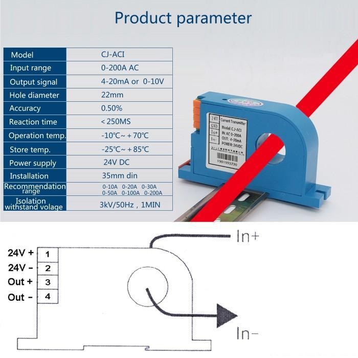 Current Transducer ( Output Current : 4-20Ampere ) Original Dan Terpercaya