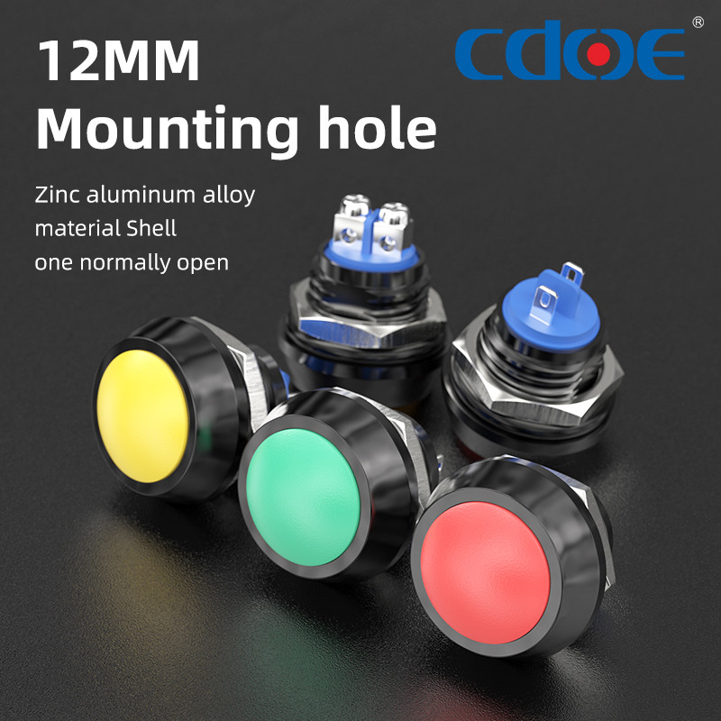 

12mm 1/2－Lubang Pemasangan IP65 Terminal Sekrup Berkubah Mini Berwarna-warni / Terminal Pin Sakelar