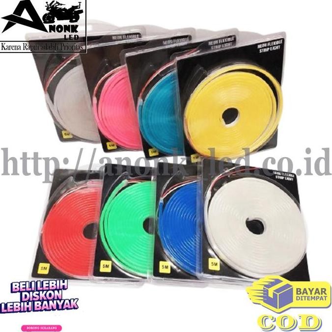 Sale Lampu Led Neon Flexible 5Meter 12V / Led Strip Neon Flexibel 5M 12Volt