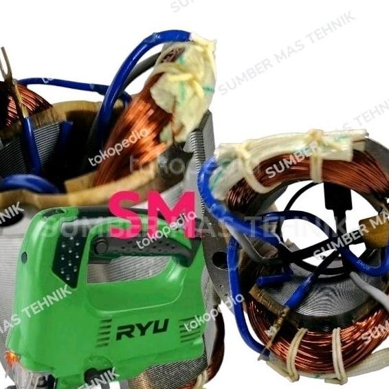 Baru (1) STATOR RJS65-1E RYU BANTALAN MESIN JIG SAW RYU ROTOR JIG SAW RJS65 ORI sumbermte Ayo Beli