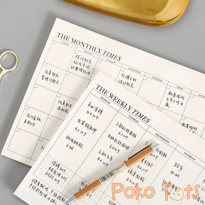 

SWG PMM The Times Weekly Monthly Planner Memopad Jurnal Perencanaan