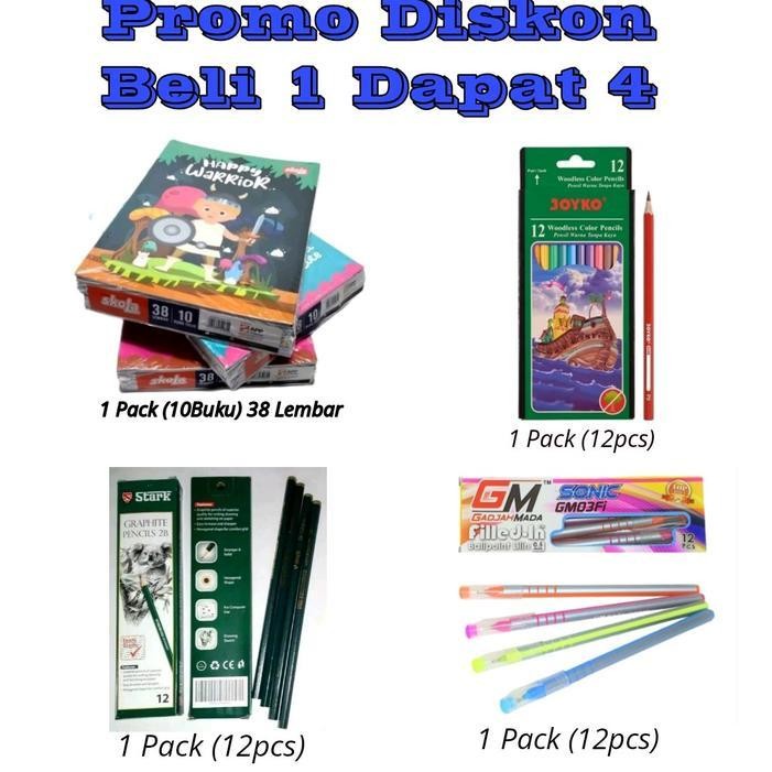 

SWG Paket Lengkap Alat Tulis Buku+pensil warna +pensil 2b+ballpoint