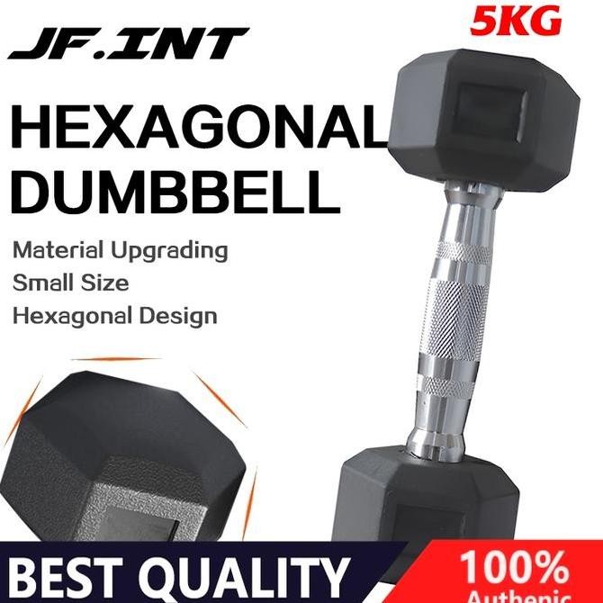 Dumbbell set peralatan fitness hexagonal dumbell 5kg