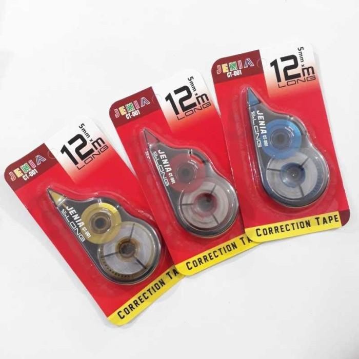 

SWG Correction Tape / Tip-Ex Kertas Roll Jenia CT-001 12M x 5mm - 1 lusin isi 12 pcs