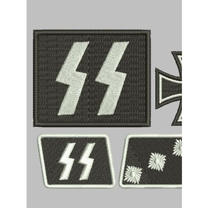 ISTUDIOS-167 PATCH BORDIR WAFFEN SS COLLAR TABS IRON CROSS LOGO/EMBLEM AKSESORIS