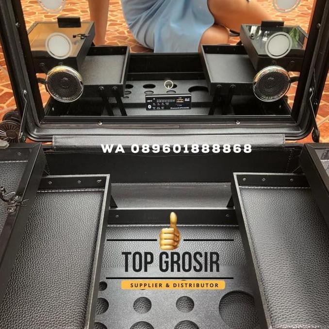 Beauty Case Tempat Makeup Koper Kotak Kosmetik Led Bluetooth Music