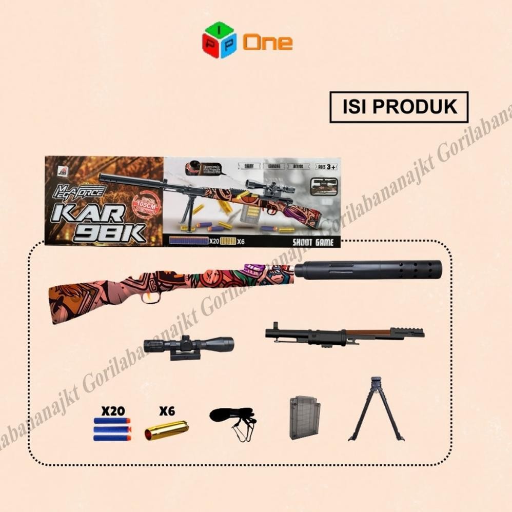 Ukd-23 Mainan Anak Awm Kar98K Sniper Tembak Tembakan Peluru Busa Ukd-23