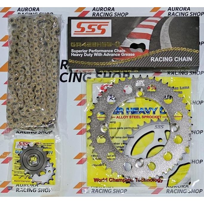 Gear Set Sss 428 Kawasaki Klx 150 & Rantai Sss Hsbt 140L