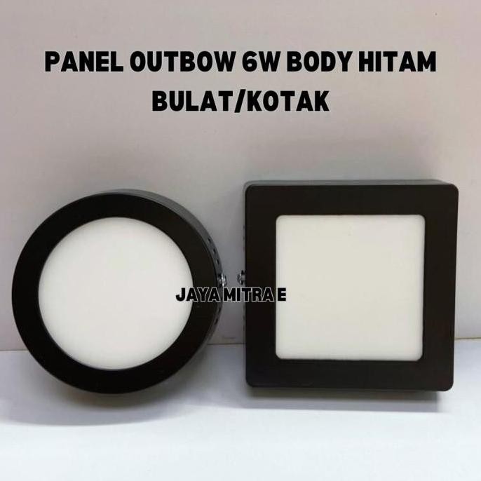 Lampu Panel Led Outbow 6W 6Watt Body Hitam / Downlight Outbow 6 Watt