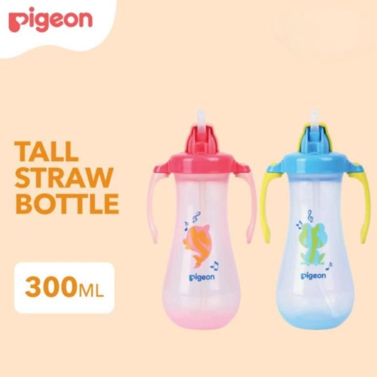 Pigeon Tall Straw 300ml Botol Minum Sedotan Training Cup Pigeon / Botol Minum Bayi dengan Sedotan