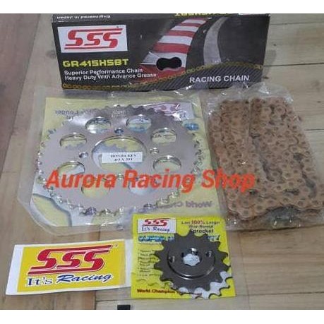 Gear Set Sss 415 Supra X 100 / Supra Fit Lama / Grand / Legenda / Win / Astrea & Rantai Sss 415 Hsbt