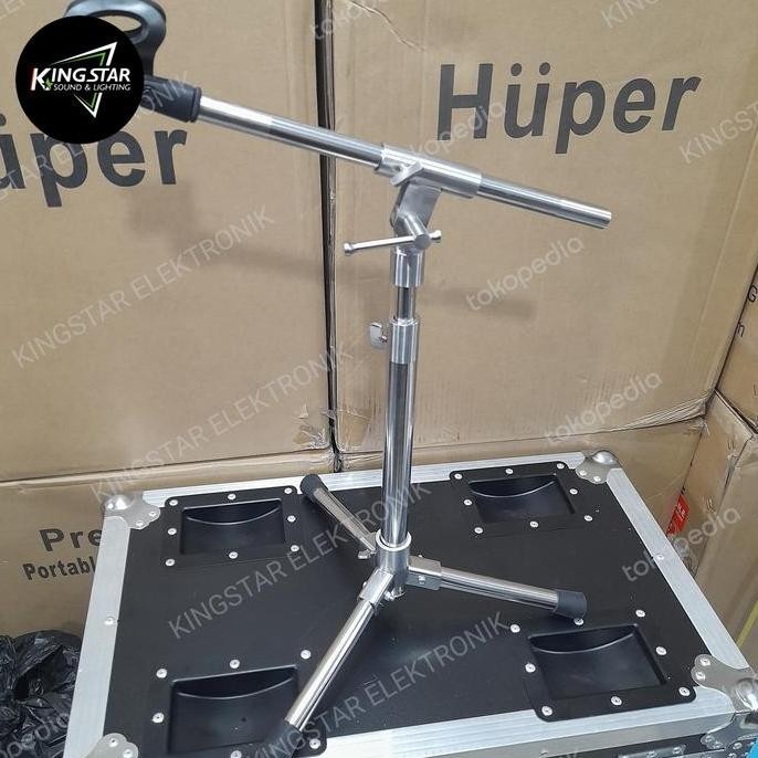 Stand Mic Stainless Pendek Super Awet Stand Mic Ketipung Kendang Meja