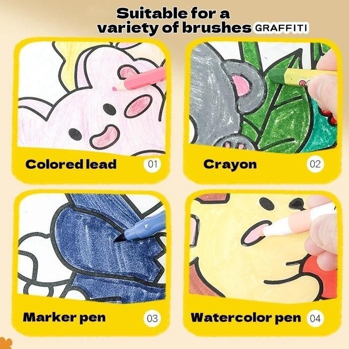 

Sp One+One A4 Buku Gambar Mewarnai Anak Buku Grafiti Anak Siswa Tk Sd Belajar Mewarnai Sketchbook Berlaku Untuk Krayon Kanvas Batang Spidol Pena Warna Air Cat Timah Stationery 20 Lembar Garis 10 Halaman Kosong 1 Stiker Kertas 100G