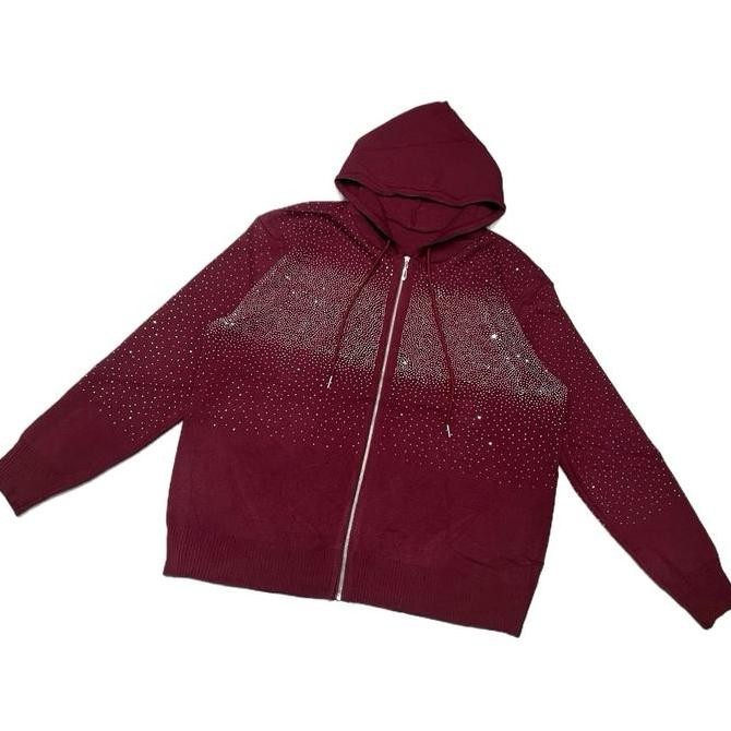 Jaket hoodie rajut set celana kulot rajut premium Panjang Wanita Dewasa