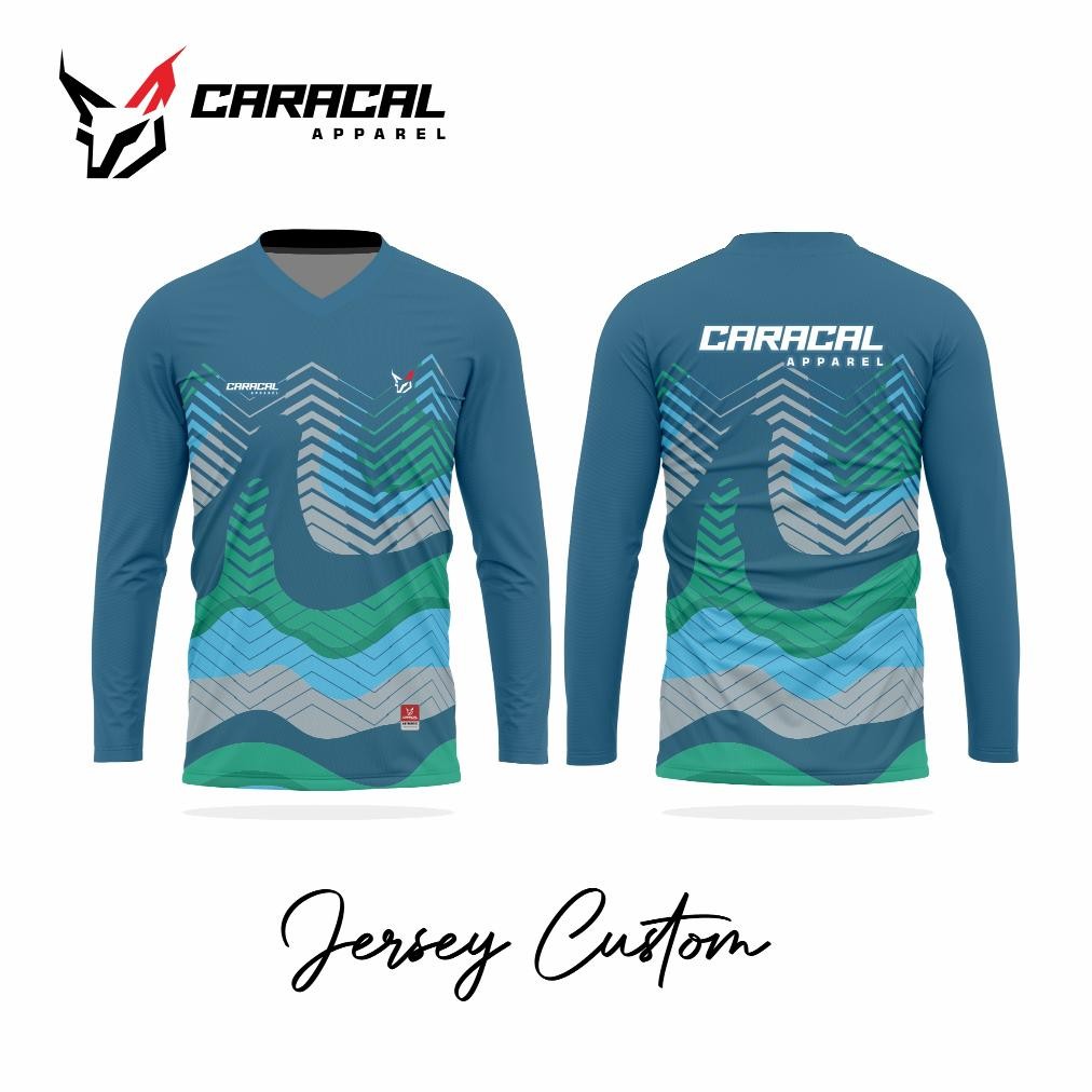 Jersey Atasan Lengan Panjang / Free Desain / Jersey Full Printing / Jersey Olahraga Nugi