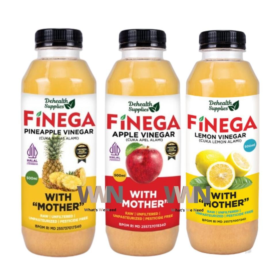 

Finega Vinega Botol Plastik Ml Cuka Apel Nanas Lemon By Dehealth Supplies