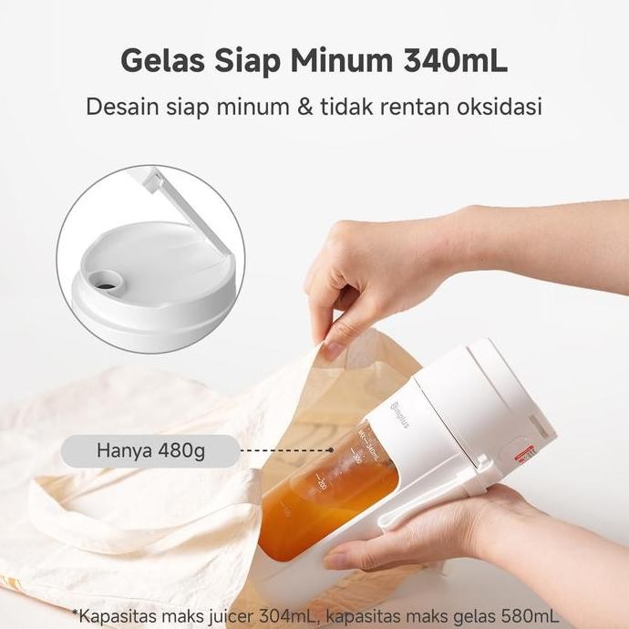 Simplus Blender Portabel 340Ml Juicer Multifungsi Gelas Siap Minum 10 Set Mata Pisau Jus Buah Dan Sa