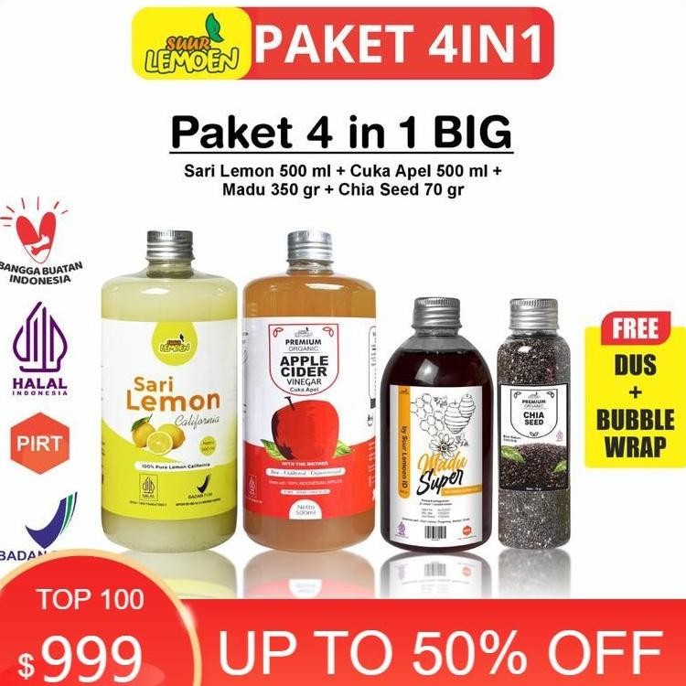 

Norkid Health Beauty Paket 4 In 1 Cuka Apel Ml Sari Lemon Ml Madu Hutan Chia Seeds