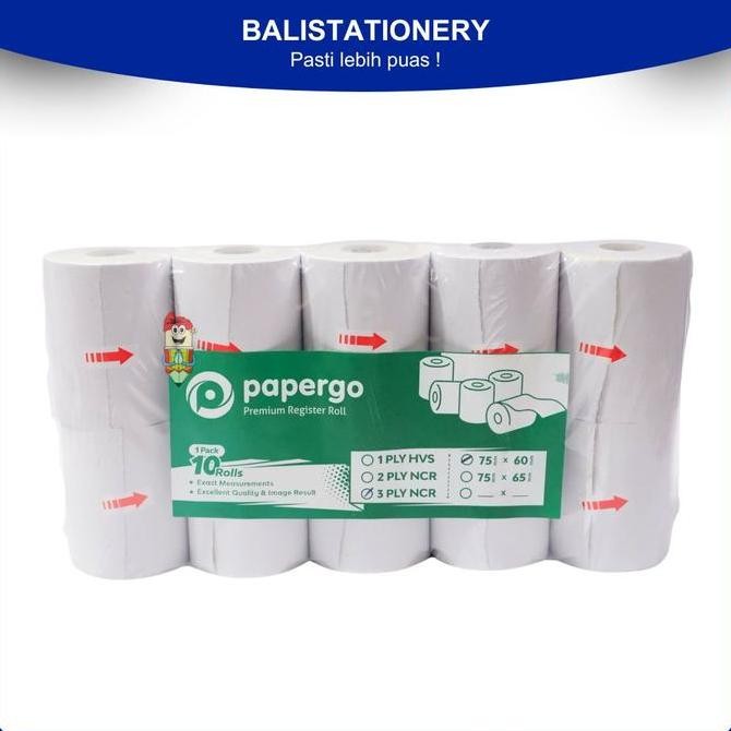 

:<:<:<:<] Telestruk Kertas Kasir Struk Paper Go 75 x 60 mm 3 ply