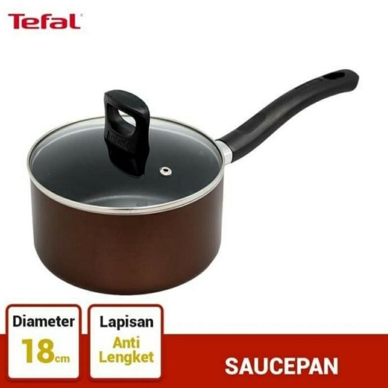TEFAL day by day saucepan 18cm + Tutup Kaca / Wajan Titanium Membuat Mpasi Berkualitas Original Tefa