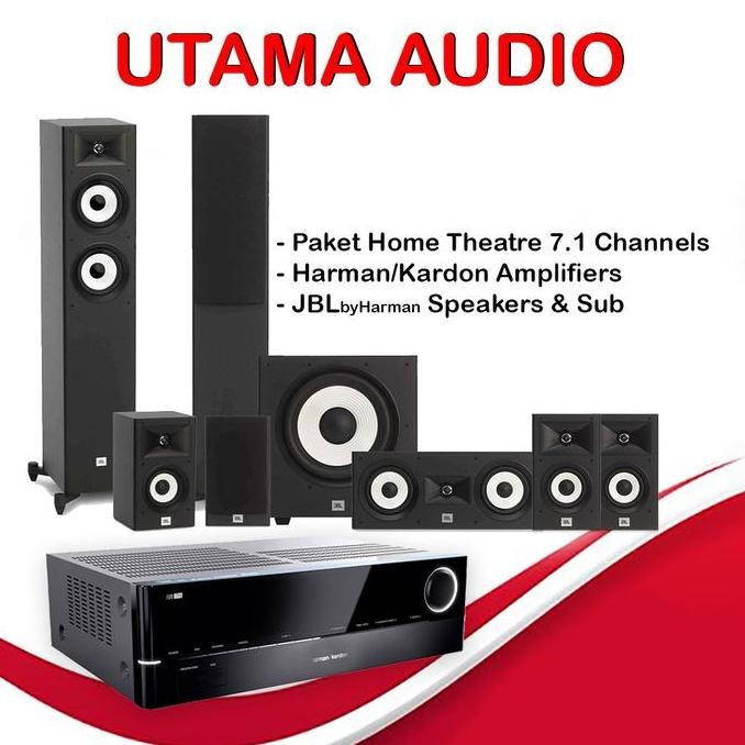 PAKET HOME THEATRE HARMAN KARDON AVR171S JBL SPEAKER STAGE 7.1 CH ORIGINAL DAN TERPERCAYA