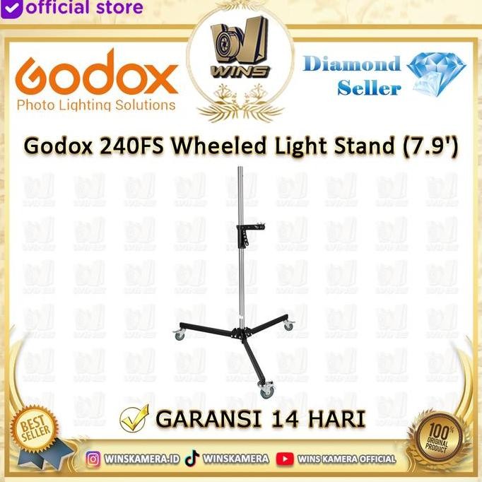 GODOX 240FS WHEELED LIGHT STAND (7.9') | STAND LIGHTING 240 FS ORIGINAL DAN TERPERCAYA