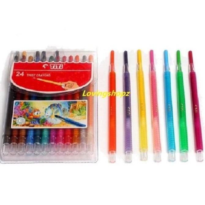 

Crayon Titi Putar Twist 24 Warna Pastel Non Toxic - Pastels, Kertas