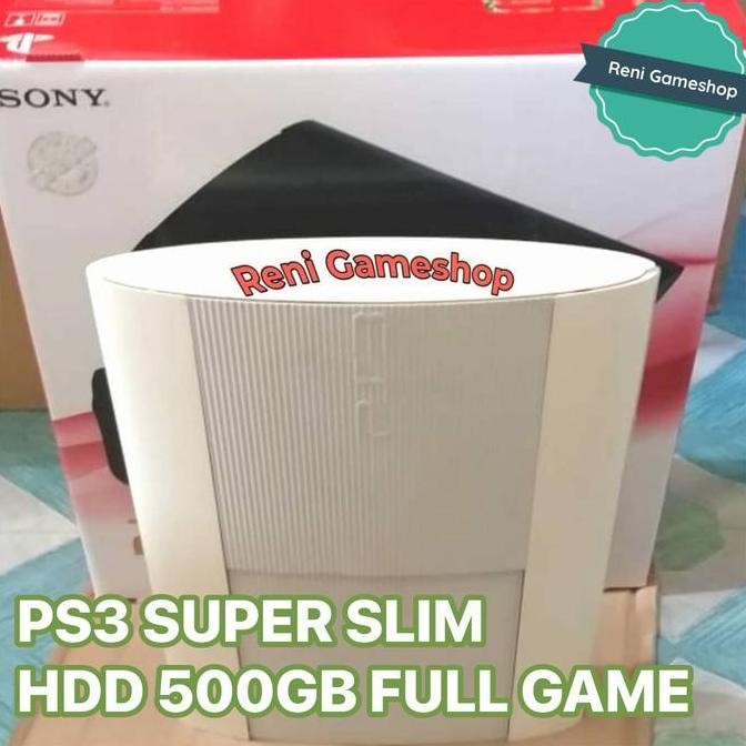 PS3 PLAYSTATION 3 SUPER SLIM WR.PUTIH HDD 500GB FULLGAME Terlaris