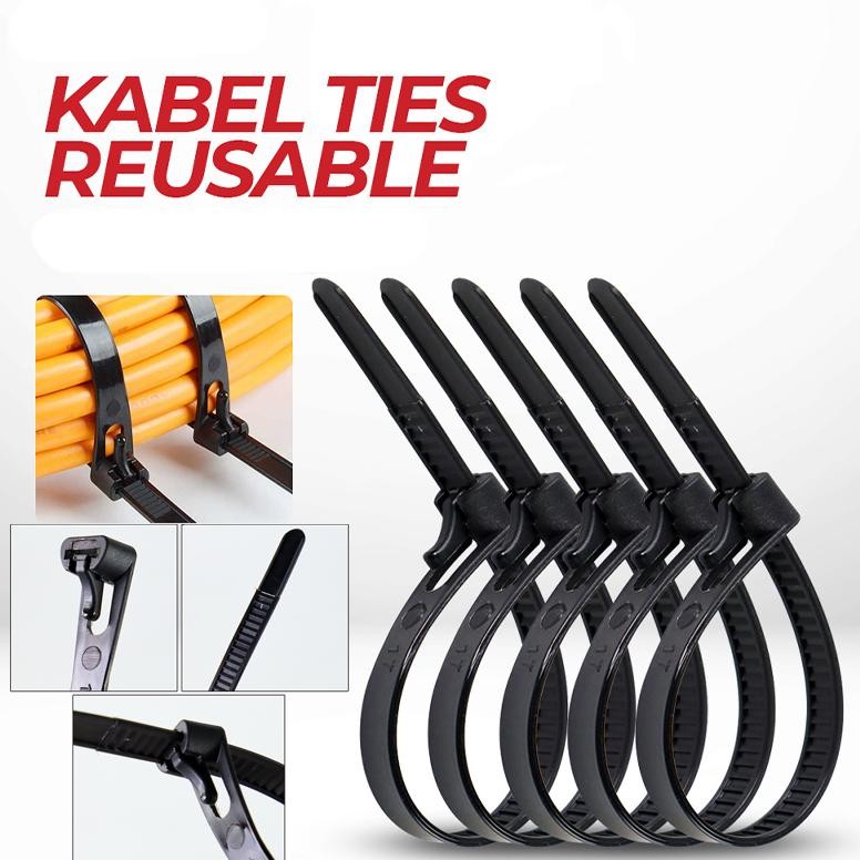 

Readyy!! Kabel Ties Dapat digunakan kembali 100PCS Panjang 20 cm | 25 cm | 30 cm | 40 cm | 45 cm