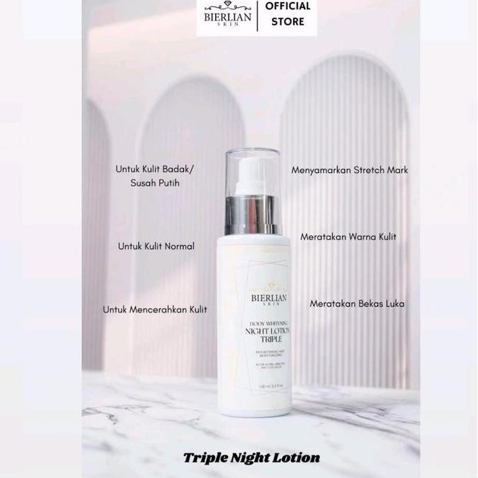 [Promo Diskon] Bierlian Night Lotion Triple & Night Lotion Extra & Night Lotion Brightening [Terlari