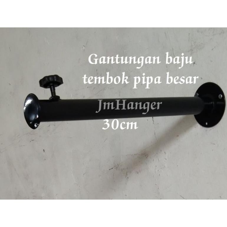 Gantungan Baju Tembok Dinding Pipa Besar Tarik Depan / Gantungan Baju Tembok Besi Terbaru