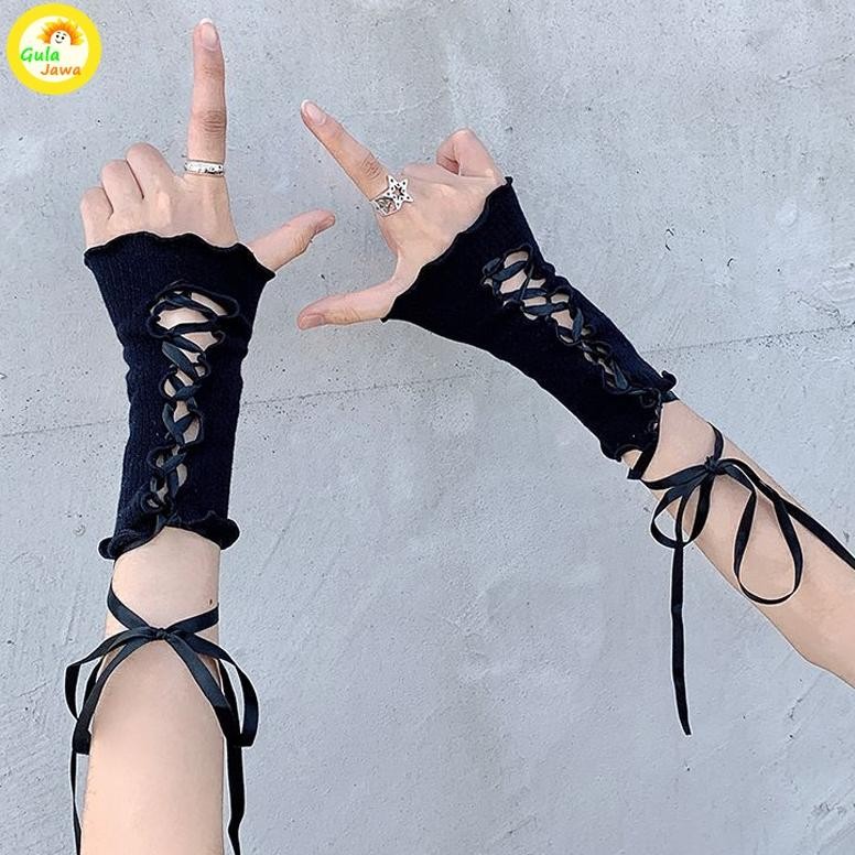 jg-8 New Arival Sarung Tangan Rajut Jaring Wanita Sarung Tangan Hangat Sarung Tangan Tanpa Jari Saru