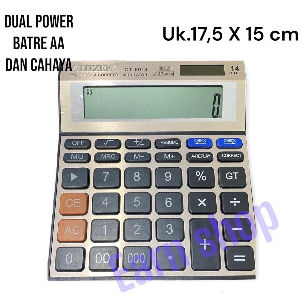 

Readyy!! Kalkulator Citizen besar CT-6914 6914 14 digit dual power