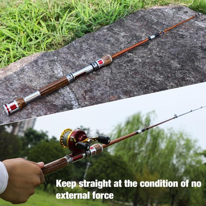 FT Sougayilang joran pancing joran tegek 2 bagian teleskopik pancing serat karbon pancing untuk mema