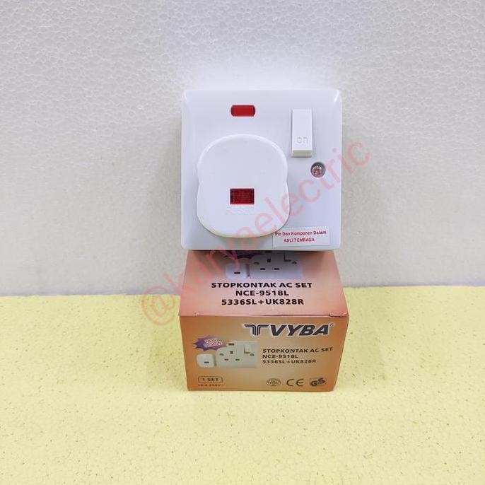 Stop Kontak Ac Set + Box Outbow Tempel Vyba Nce-9518L Original Terbaru
