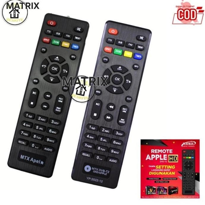 MATRIX REMOTE STB SET TOP BOX APPLE MATRIK GARUDA KUNING COCOK SEMUA STB MATRIX DENGAN DUS KUNING & 