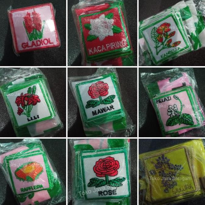 ready  Bet 1 Set Tanda Regu Bendera Bunga Tanaman Tumbuhan Pramuka Putri Rose