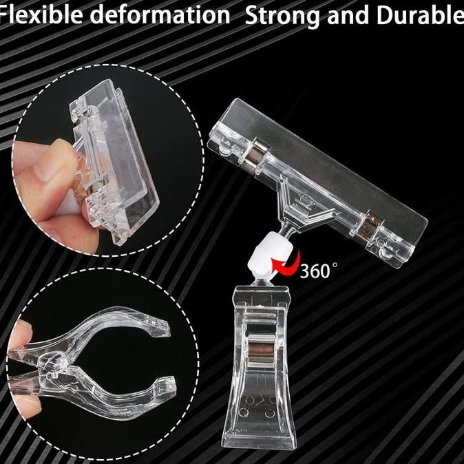 

new 5PCS jepitan promo Penjepit Label Papan Tag Hanger Transparan 11cm