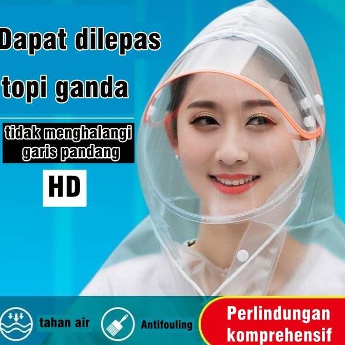 ZACRO Jas Hujan Motor Motif Jas Hujan Wanita Ponco Super Tebal 2 orang