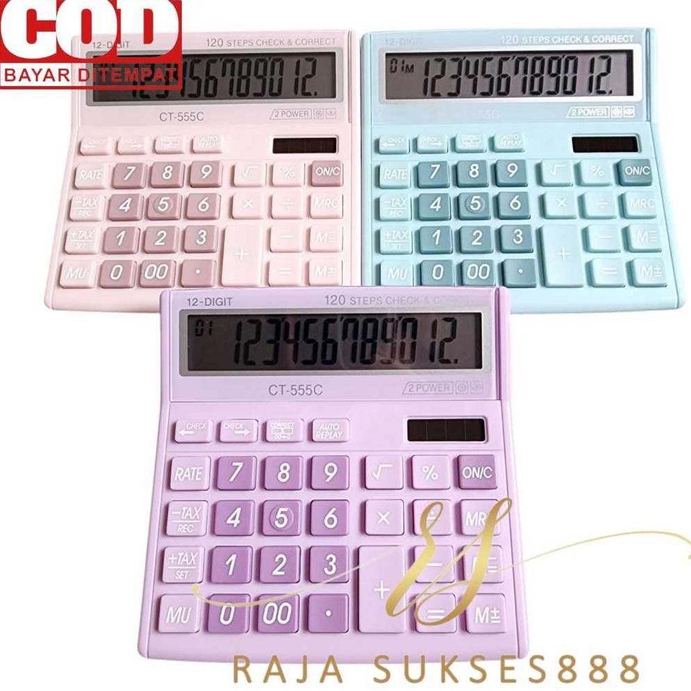 

Readyy!! Calculator CT 555 Warna Pastel Kalkulator 555N 555 N 12 DIGIT CHECK ULANG CHECK CORRECT