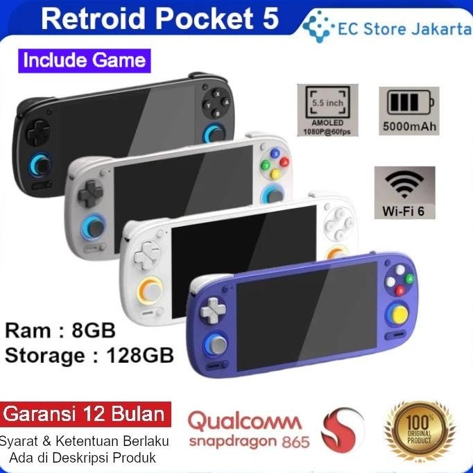 Terlaris Retroid Pocket 5 Portable Retro Handheld Video Game Console Psp Ps2 Game Android Os