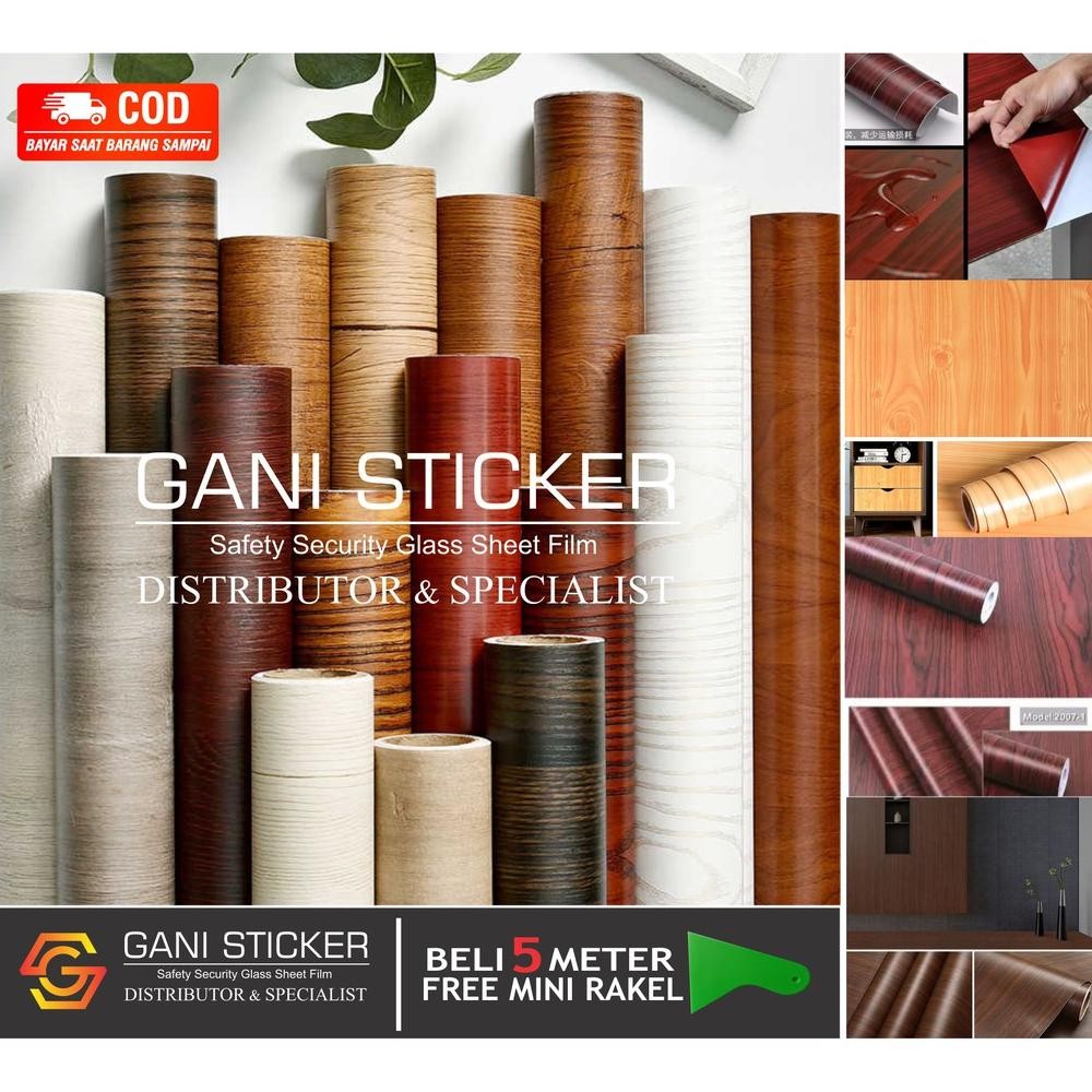 MURAH Sticker kaca/stiker kayu/stiker motif kayu/ hpl