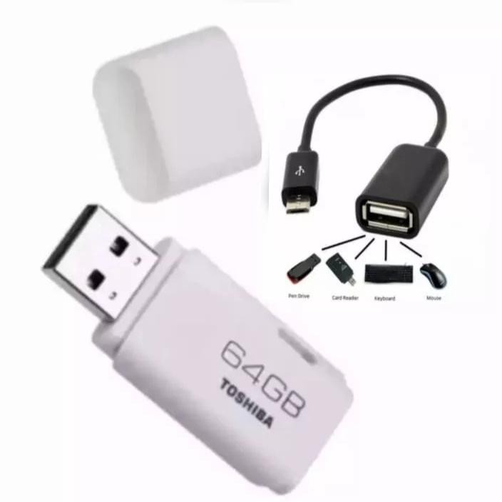 Hot - Flashdisk 64GB Toshiba Hayabusha Flashdisk Free Micro USB OTG-White ..