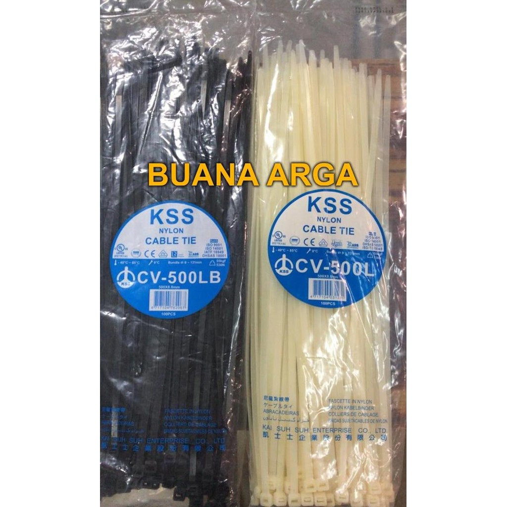 

TERMURAH - Kabel Ties CV-500L Original KSS 500 x 7.6mm 100pcs Cable Tie CV500L
