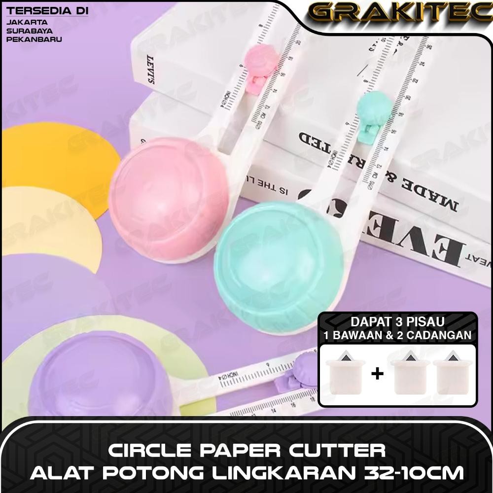 

Terbaik! Circle Cutter Premium 10 cm - 32 cm / 4 inc - 12 inc Pisau Alat Potong Kertas Sticker Bulat / Lingkaran / Bundar Kualitas Eksport !