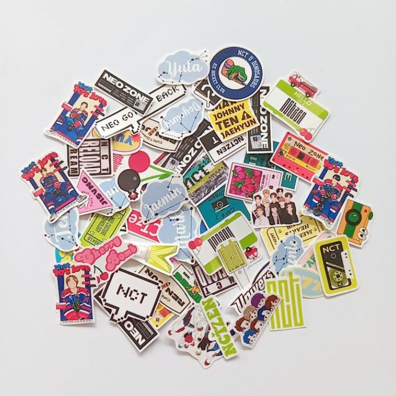H-4 Stiker Mini Kpop Nct Bahan Vinyl Glossy Waterproof - Stiker Kpop Ukuran Kecil Glossy