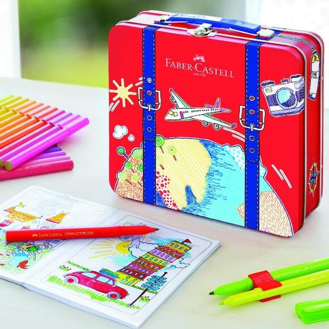 

FABER-CASTELL SPIDOL WARNA ANAK KREATIF CONNECTOR PEN SET 40 WARNA, TRAVELER TIN ORIGINAL DAN TERPERCAYA